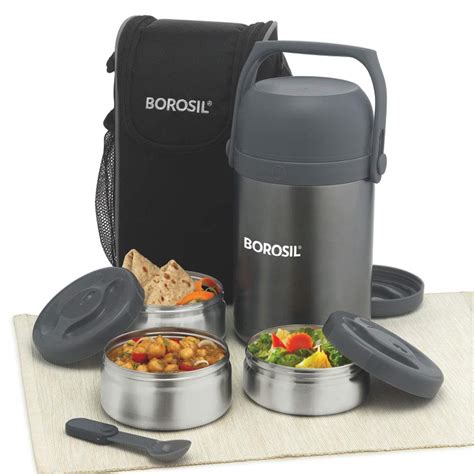 borosil hot-n-fresh stainless steel insulated lunch box|Stainless Steel Hot N Fresh Vacuum Insulated Lunch Box, 4 .